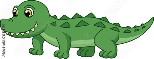 Crocodile baby character. Cartoon alligator. Wild animal © LadadikArt