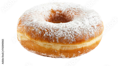 Coconut Powdered Donut on Transparent Background, PNG Format