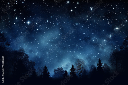 Full moon with stars at dark night sky © Robby