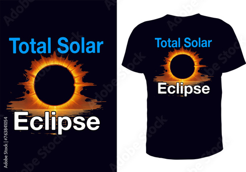 Total Solar Eclipse April 8, 2024 Vector t-shirt template for sale.