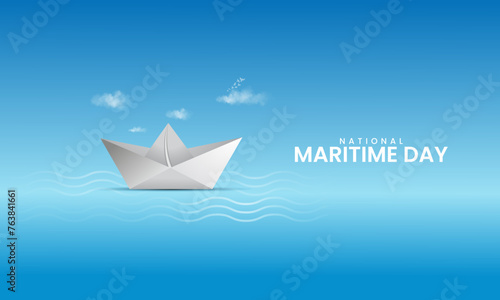 World Maritime Day  marine life  ship  creative design for social media banner  poster vector illustration.