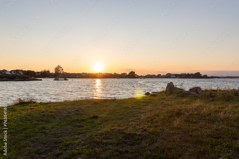 Fototapeta premium sunset over the river