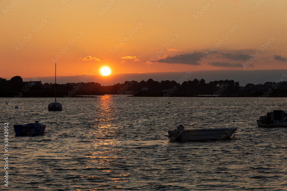 sunset over the river