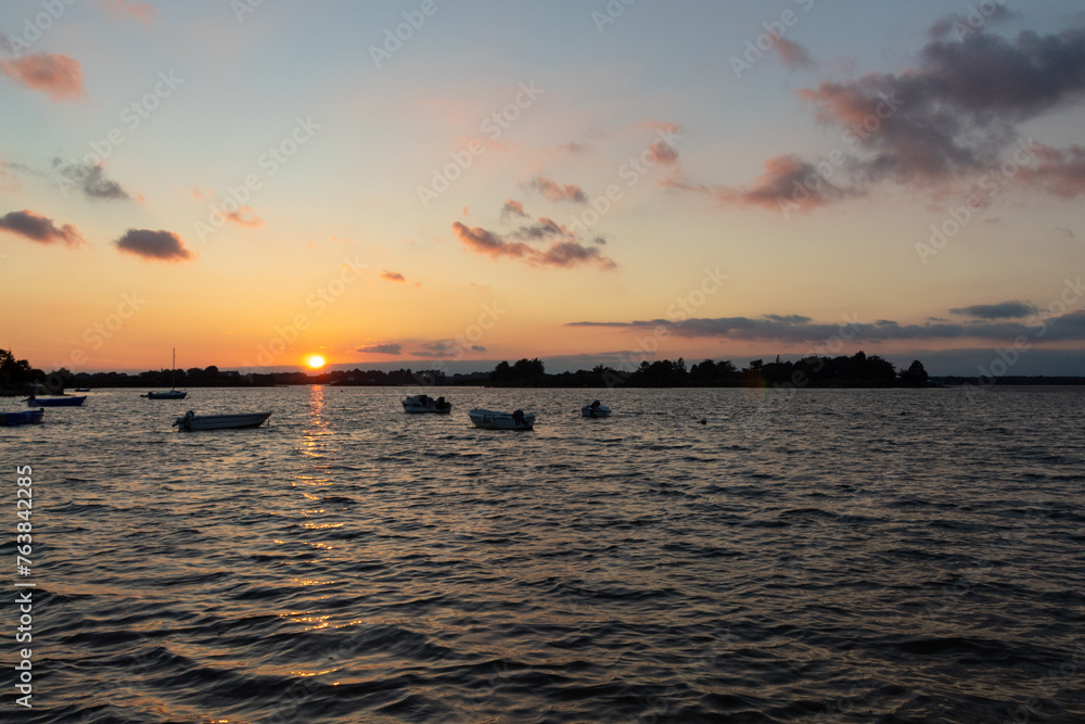 sunset over the river