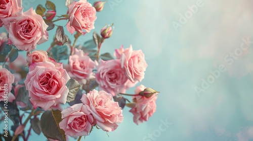 Romantic pink roses 