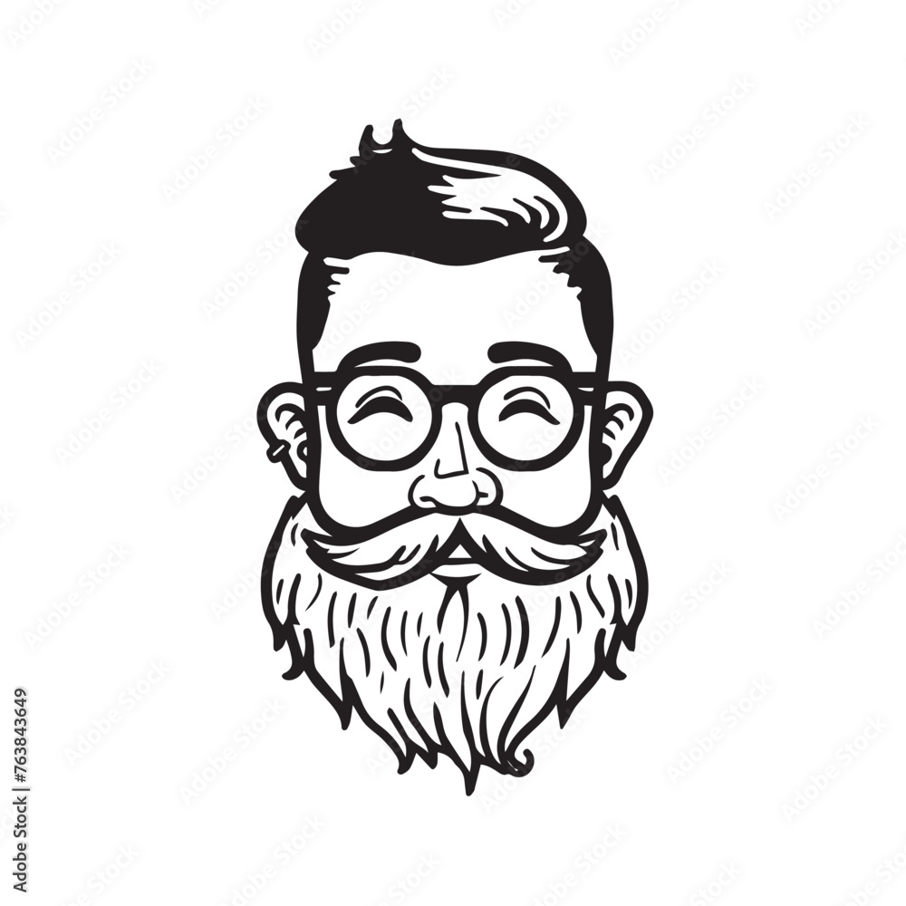 Bearded Man in cartoon, doodle style . Image for t-shirt, web, mobile apps and ui. Isolated 2d vector illustration in logo, icon, sketch style, Eps 10, black and white. AI Generative Bearded Man in cartoon, doodle style . Image for t-shirt, web, mobile apps and ui. Isolated 2d vector illustration in logo, icon, sketch style, Eps 10, black and white. AI Generative