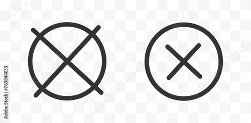 Decline, rejection cross shape icon.