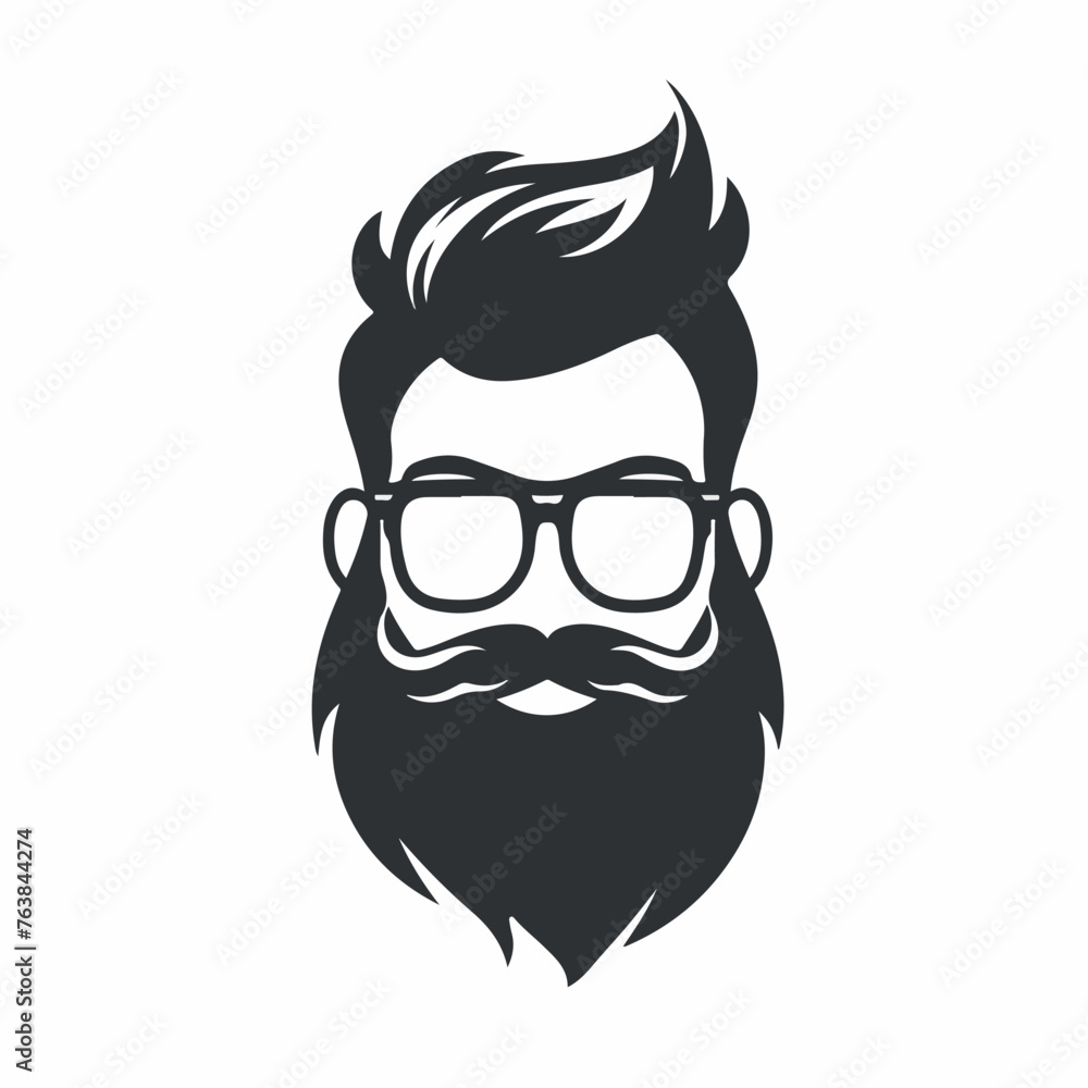 Bearded Man in cartoon, doodle style. Image for t-shirt, web, mobile apps and ui. Isolated 2d vector illustration in logo, icon, sketch style, Eps 10. AI Generative