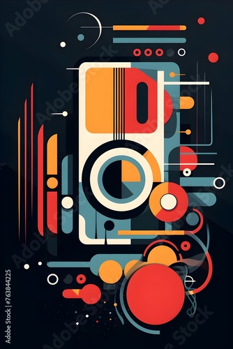Modern Music Graphic Design: A Vibrant Blend of Rhythm and Colorful Geometric Shapes
