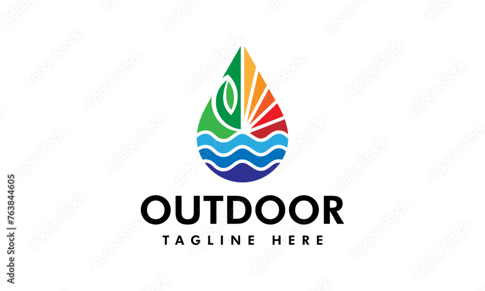 Natural Earth Energy Environment Outdoor Logo design vector icon symbol illustrations. A multifunctional logo that can be used in many nature business companies and services.
