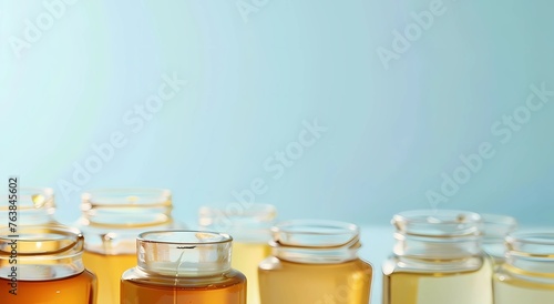 background for the sale of honey, honey fair, village fair, honey jars