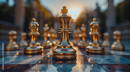 Chess game concept of business ideas and competition and strategy ideas concep