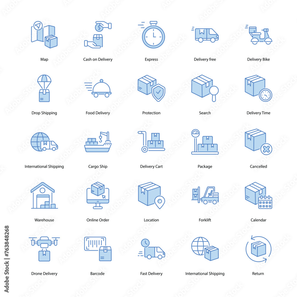 set of Delivery icon such as Delivery, Shipping, Logistics, Transport, Parcel, Package, vector illustration set of Delivery icon such as Delivery, Shipping, Logistics, Transport, Parcel, Package, vector illustration