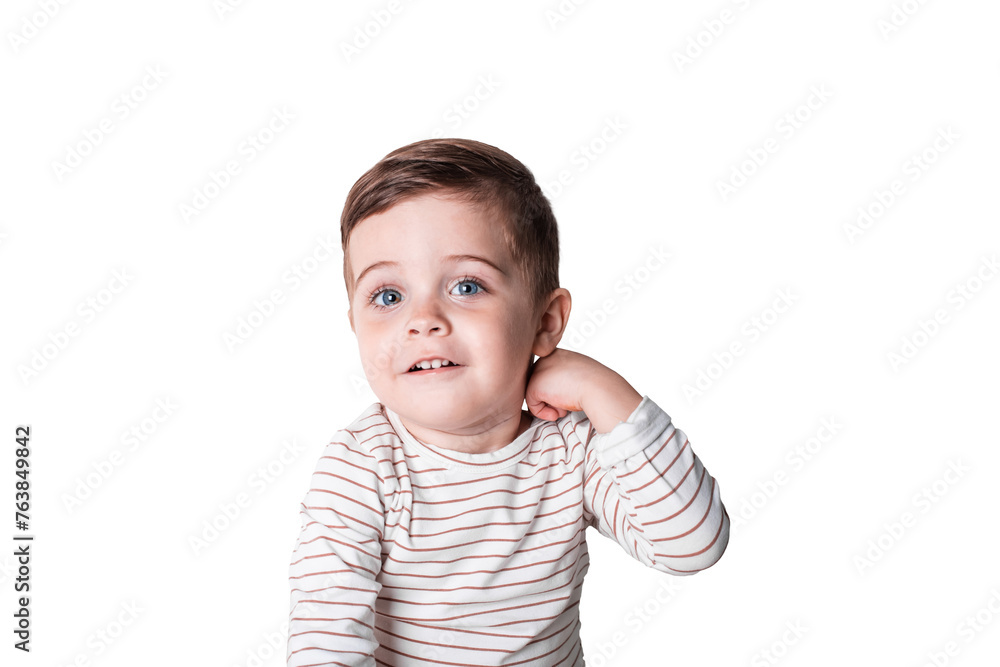 Portrait of happy joyful beautiful little boy isolated on white background Portrait of happy joyful beautiful little boy isolated on white background