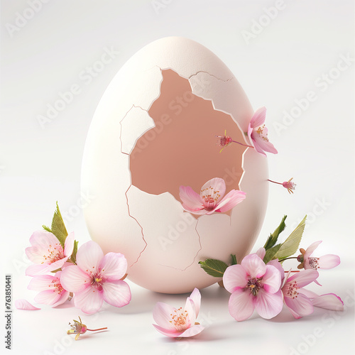 œufs de Pâques coloré et floral