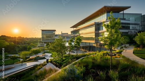 modern medical campus amidst nature's embrace