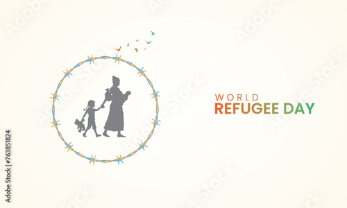 World Refugee Day, Refugee day creative design for social media banner, poster vector illustration.