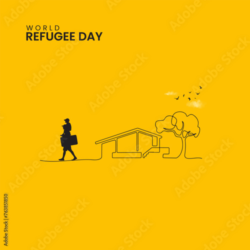World Refugee Day, Refugee day creative design for social media banner, poster vector illustration.