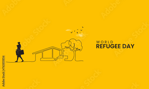 World Refugee Day, Refugee day creative design for social media banner, poster vector illustration.