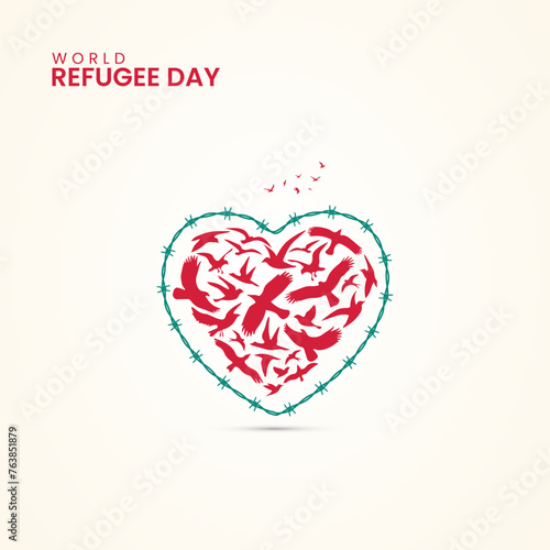 World Refugee Day, Refugee day creative design for social media banner, poster vector illustration.