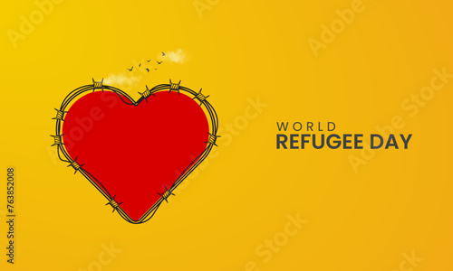 World Refugee Day, Refugee day creative design for social media banner, poster vector illustration.