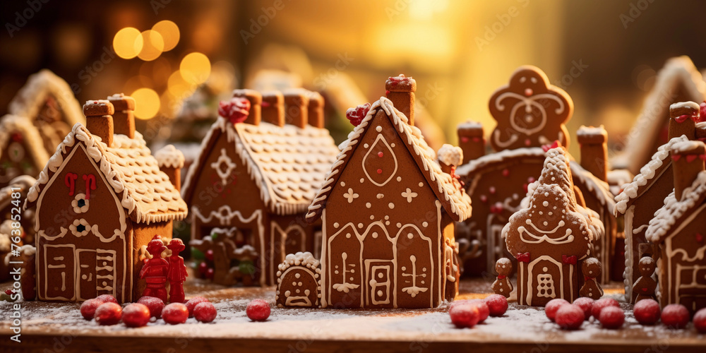Christmas card template. Happy New year backdrop. Beautiful gingerbread house background. Christmas card template. Happy New year backdrop. Beautiful gingerbread house background.