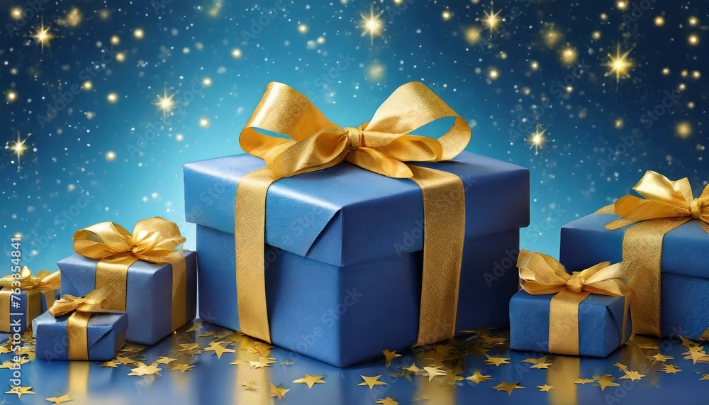 christmas gift box with golden ribbon christmas gift box with golden ribbon