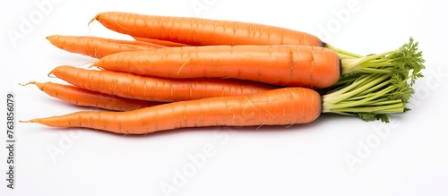 Carrots on white surface