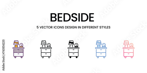 Bedside  icons set in different style vector stock illustration