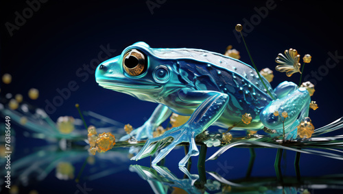 frog in the water © siripimon2525