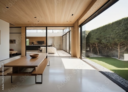 Japanese american modern minimalist style house combine into one level 