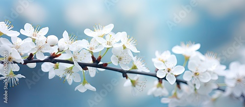 White flowers on a tree branch