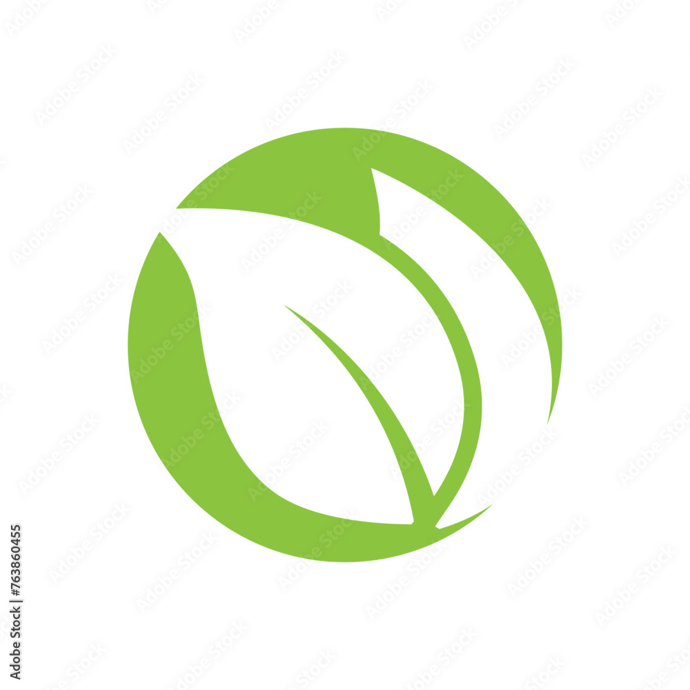 Green leaf logo vector template element symbol design
