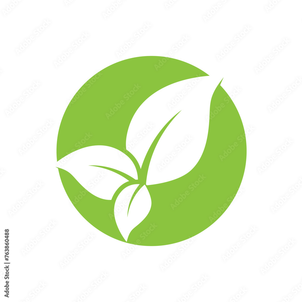 Green leaf logo vector template element symbol design Green leaf logo vector template element symbol design