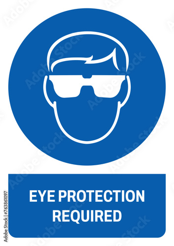 ISO mandatory safety signs eye protection required size a4/a3/a2/a1