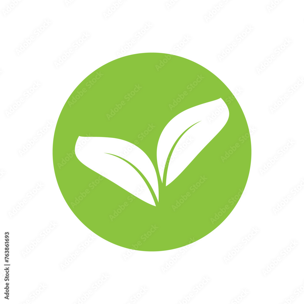 Green leaf logo vector template element symbol design Green leaf logo vector template element symbol design