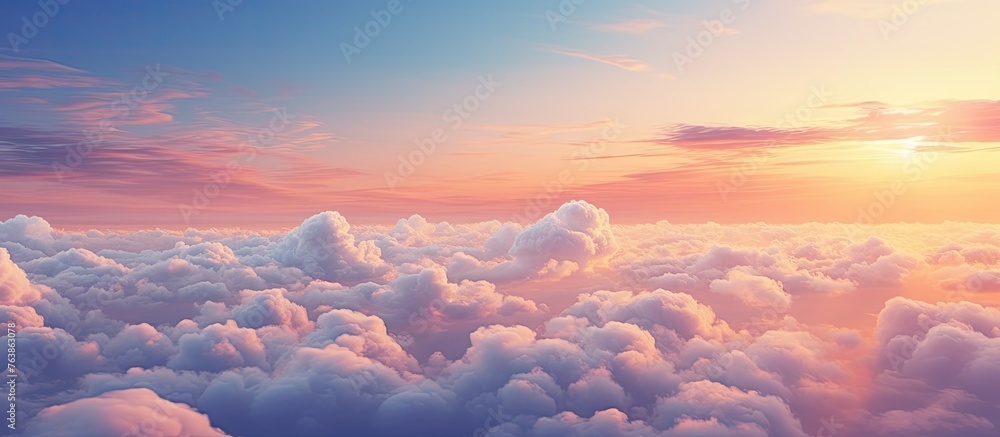 Cloudy sky with sunset background