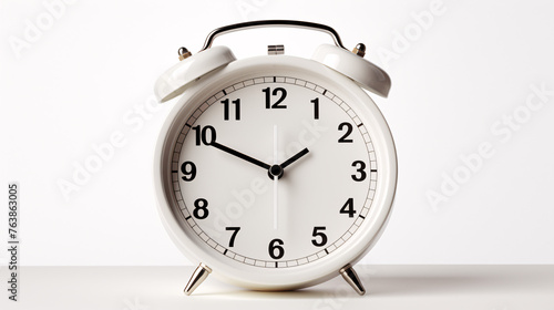 Alarm clock isolated on white background. Time concept. Close up.