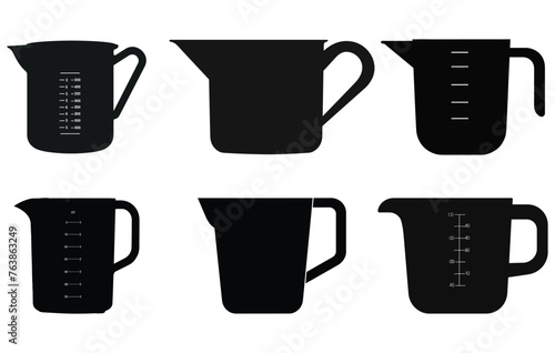 Silhouette Measuring cup with pour spout, Measuring cup icon vector