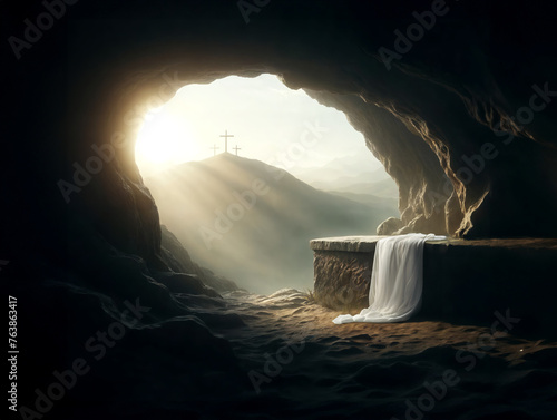 Easter_Jesus' empty tomb. Jesus Resurrection