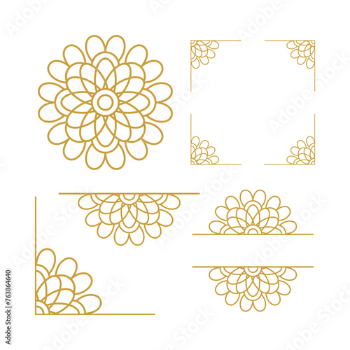 Mandala Wedding Ornament Gold Vector Designs