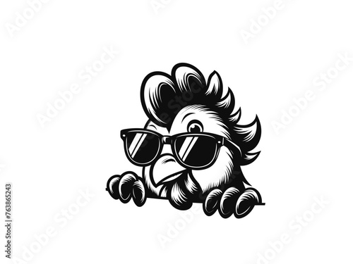 Feathered Charm: Chicken Farm Animal Vector Illustration