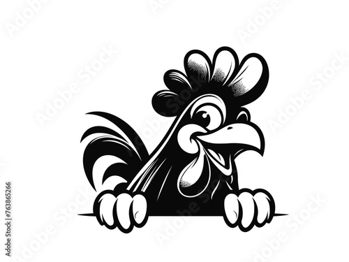 Feathered Charm: Chicken Farm Animal Vector Illustration