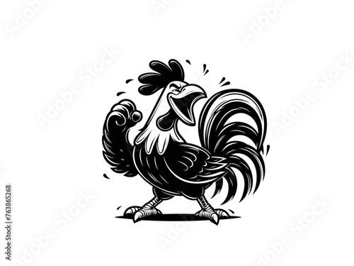 Feathered Charm: Chicken Farm Animal Vector Illustration