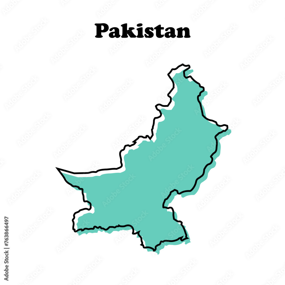 Stylized simple tosca outline map of Pakistan Stylized simple tosca outline map of Pakistan