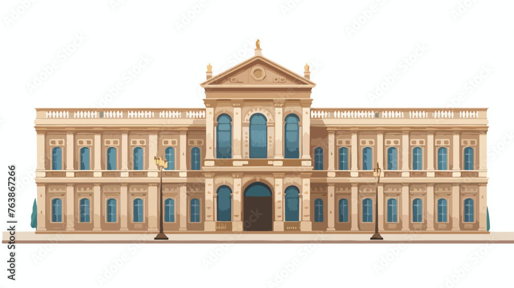 Facade of ancient building. Attached file contain vector