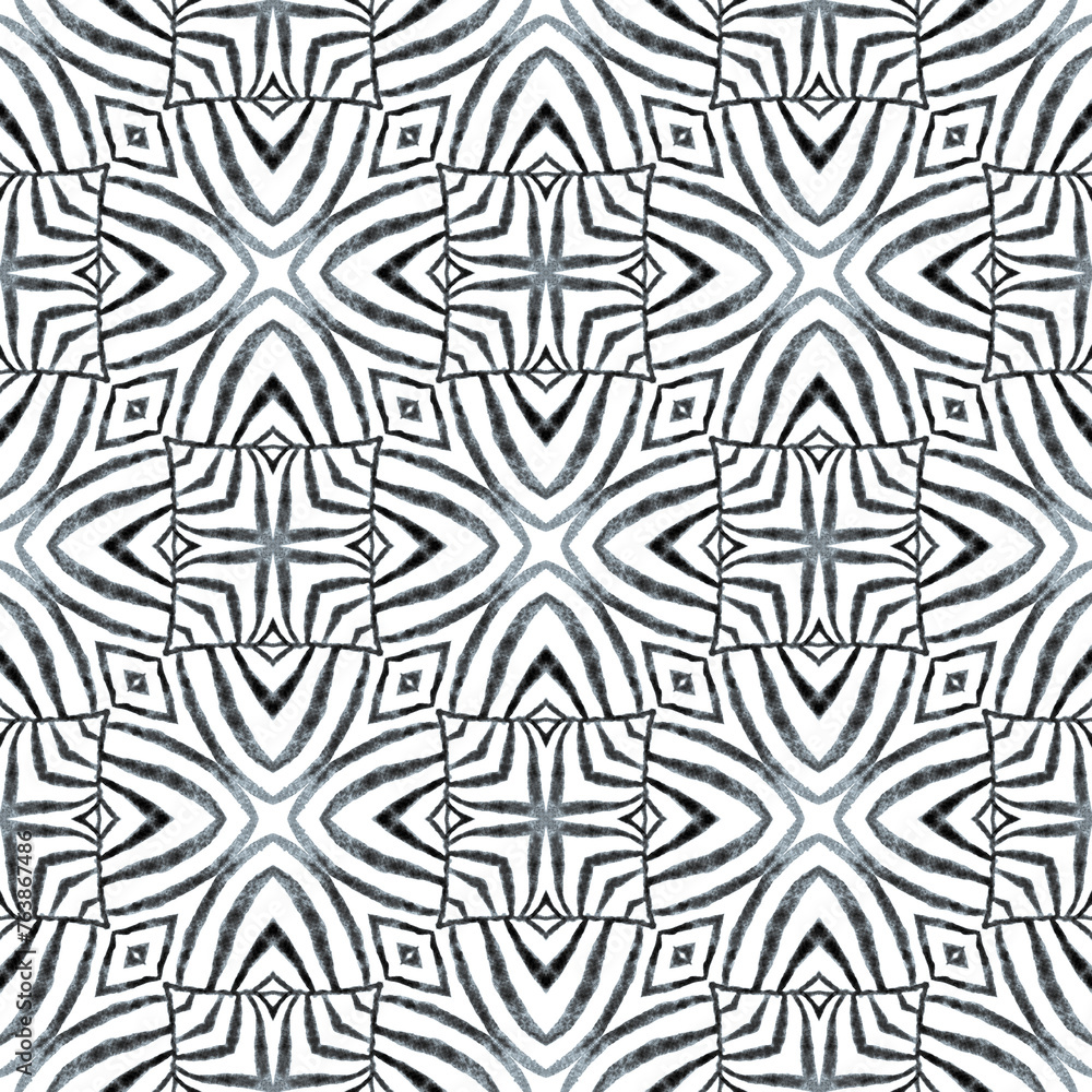 Arabesque hand drawn design. Black and white cute Arabesque hand drawn design. Black and white cute