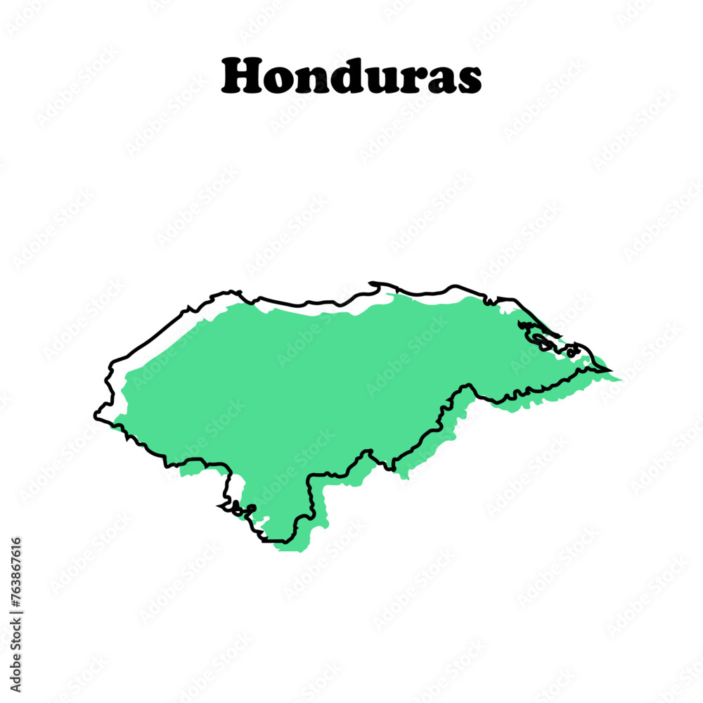 Stylized simple green outline map of Honduras