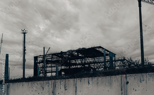 destroyed buildings of the workshop of the Azovstal plant in Mariupol Ukraine photo