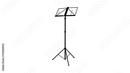 music stand, black isolated silhouette